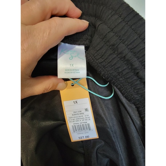 Kona Sol Women's 1X Black Nylon Drawstring Quik Dry Brief-Free Board Swim Shorts - Picture 5 of 6